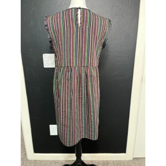 Savanna Jane Embroidered Boho Dress Black Multi Stripe Floral Size Small NWT - Picture 3 of 12